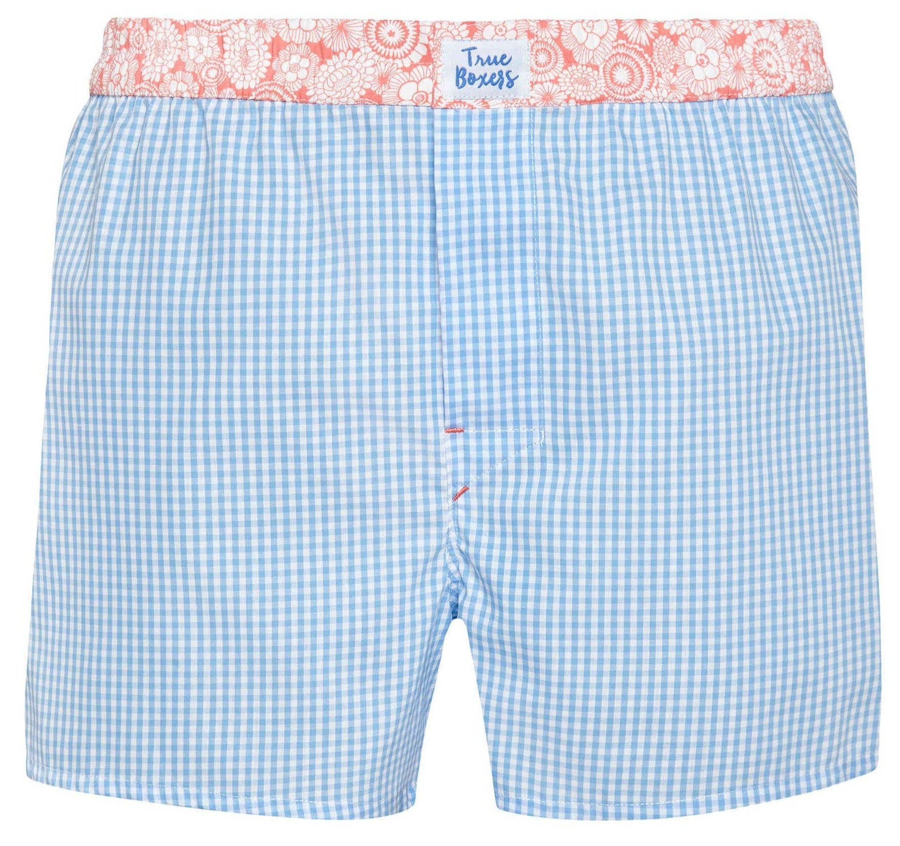 Mr Happy - blue checkered Boxer Short - True Boxers