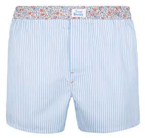 Cloud Dancer - blue stripes, floral pattern Boxer Short - True Boxers
