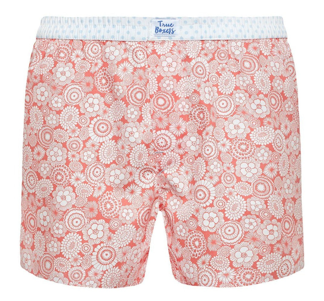 Get Lucky - orange floral pattern Boxer Short - True Boxers