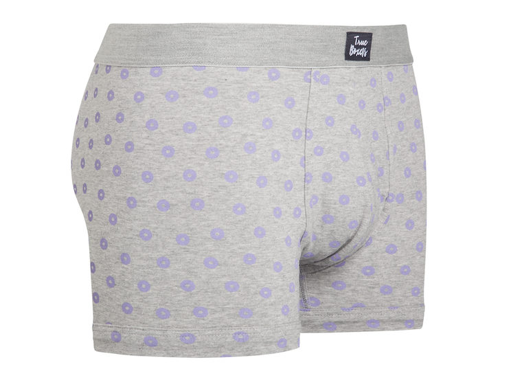 Donuts - grey brief with purple holes - True Boxers