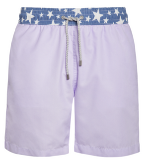 Cotton Candy - lilac with stars Swim Short - True Boxers