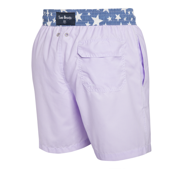 Cotton Candy - lilac with stars Swim Short - True Boxers
