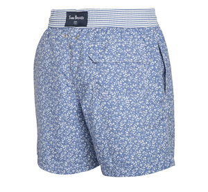 Sweet Escape - blue floral pattern Swim Short - True Boxers